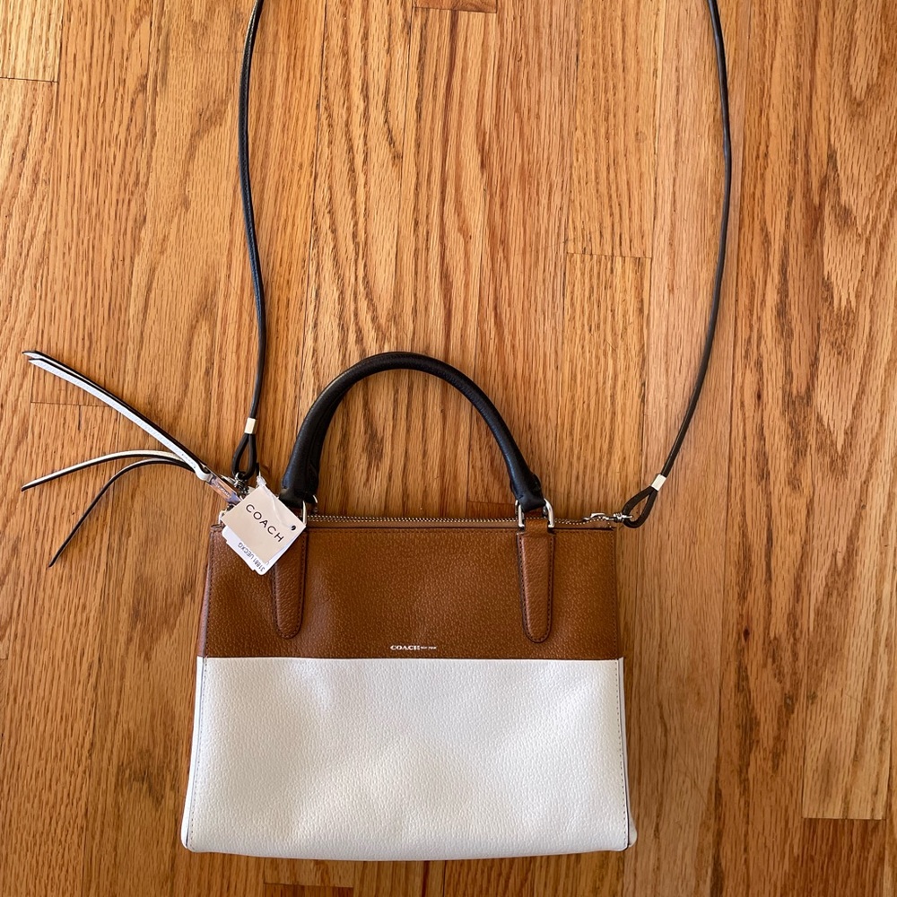 COACH COLORBLOCK RETRO BOARSKIN LEATHER MINI BOROUGH BAG